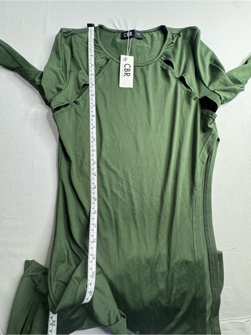 CBR Olive Green Long Sleeve Cutout Tee